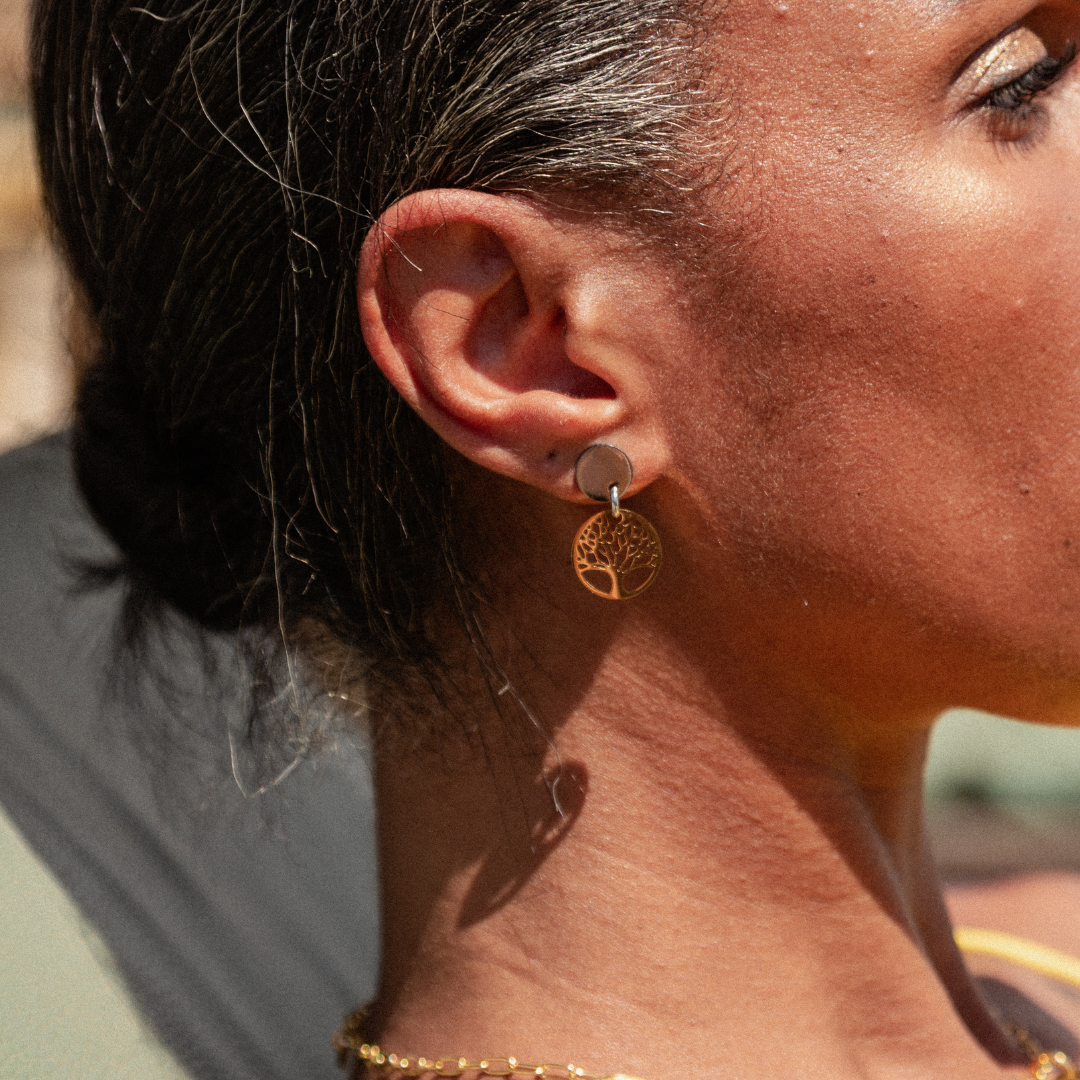 BOUCLES D'OREILLES LAURE - COLLECTION ARBRE DE VIE DORÉ