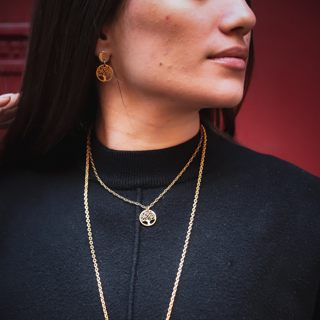 BOUCLES D'OREILLES LAURE - COLLECTION ARBRE DE VIE DORÉ