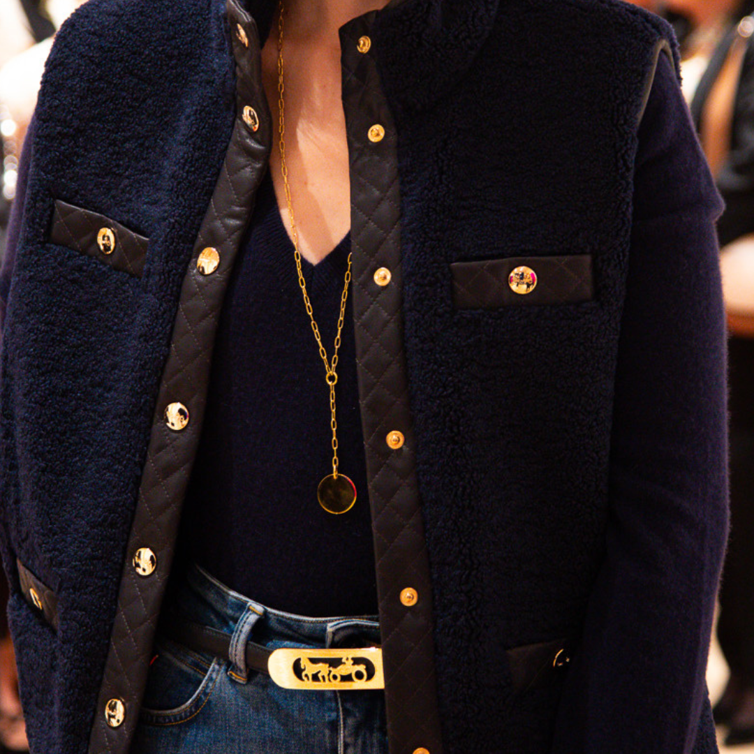 SAUTOIR PLAQUE RONDE - COLLECTION LUXE