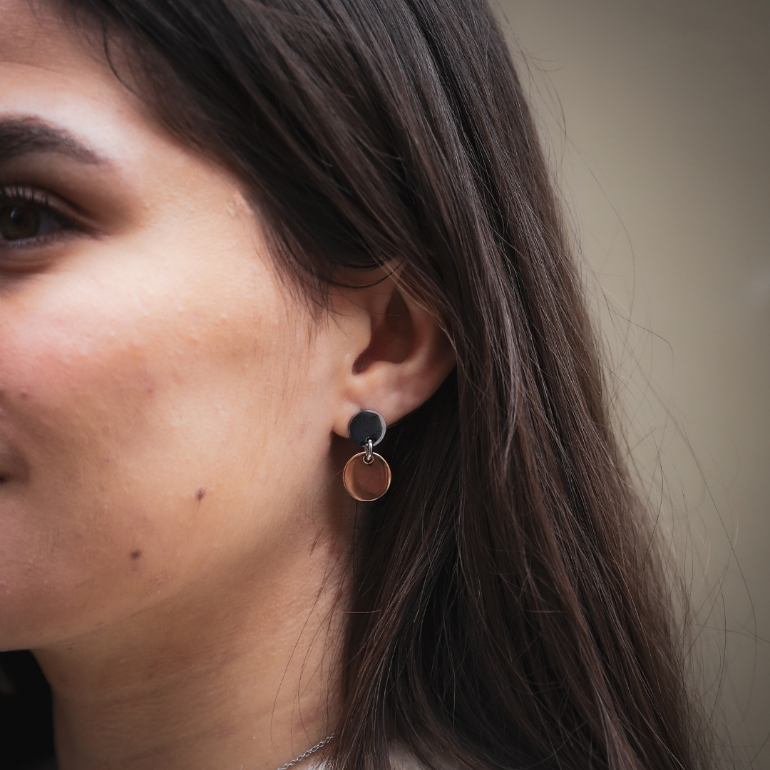 BOUCLES D'OREILLES LAURE - COLLECTION BICOLORE